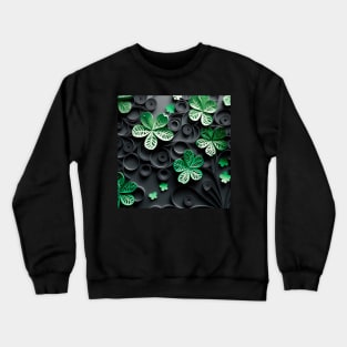 Intricate 3D papercut design of Saint Patrick's day shamrocks Crewneck Sweatshirt